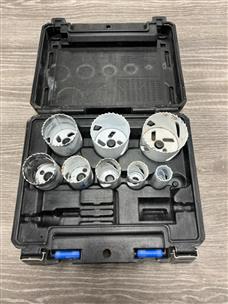 KOBALT HOLE SAW KIT IN CASE MISSING A FEW PIECES